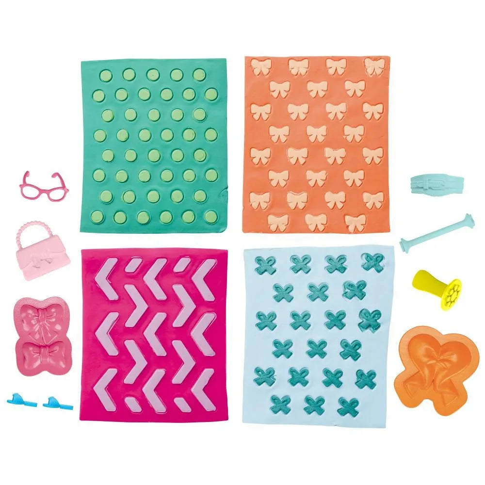 PLAY-DOH modeliavimo masės rinkinys BARBIE perlų ir kaspinų papildymo rinkinys G1365