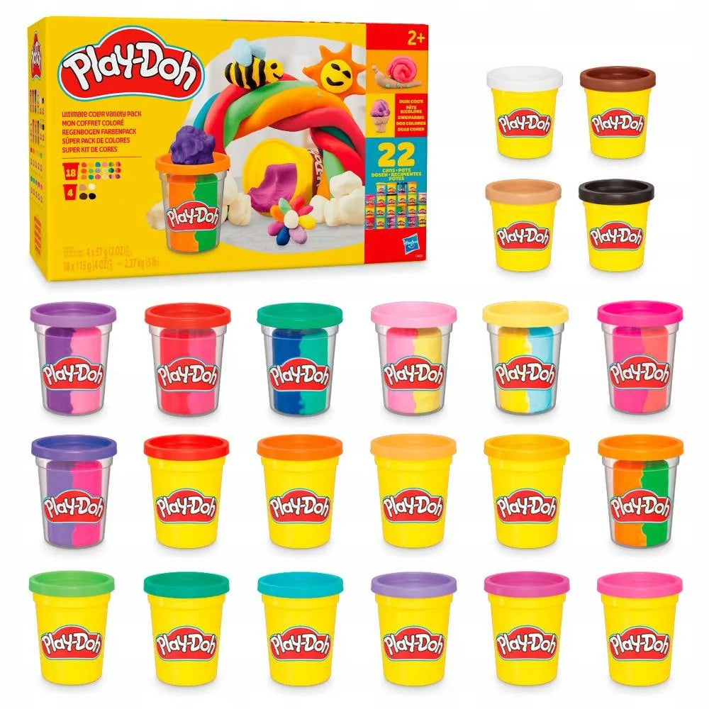 PLAY-DOH modelinas SPALVINGAS MIKAS 22 pakuotės papildymo indeliai F9820