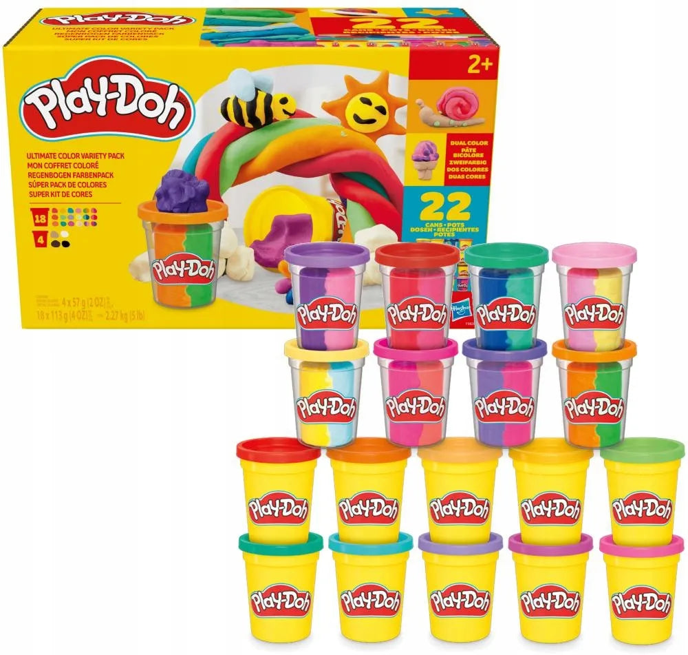 PLAY-DOH modelinas SPALVINGAS MIKAS 22 pakuotės papildymo indeliai F9820