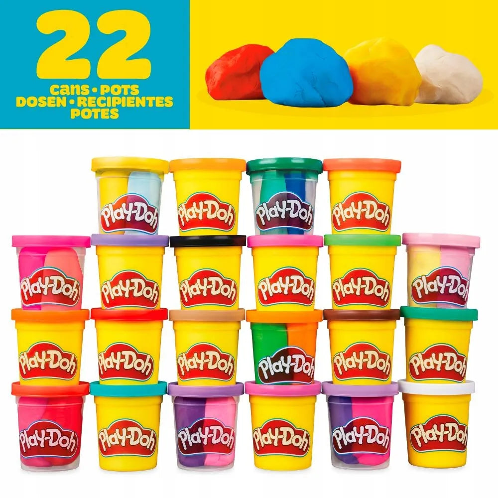 PLAY-DOH modelinas SPALVINGAS MIKAS 22 pakuotės papildymo indeliai F9820