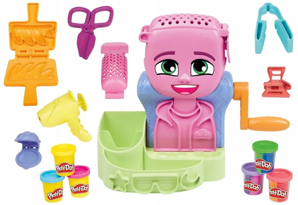 PLAY-DOH modelino plaukų formavimo salonas - rinkinys su priedais F8807