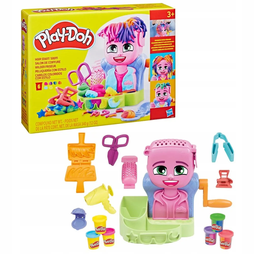 PLAY-DOH modelino plaukų formavimo salonas - rinkinys su priedais F8807
