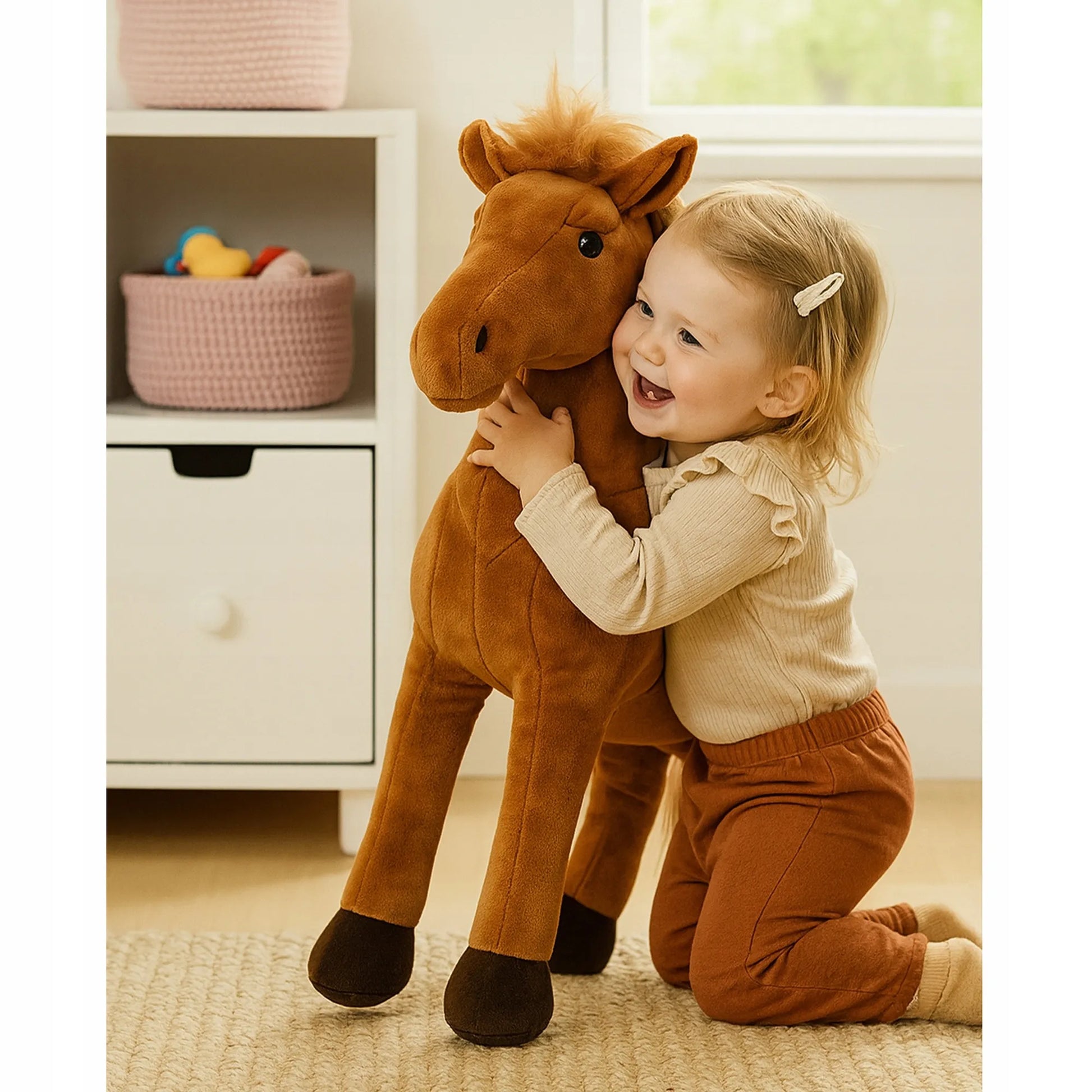 Pliušinis arkliukas Hobby Horse žaislas vaikams, juodas