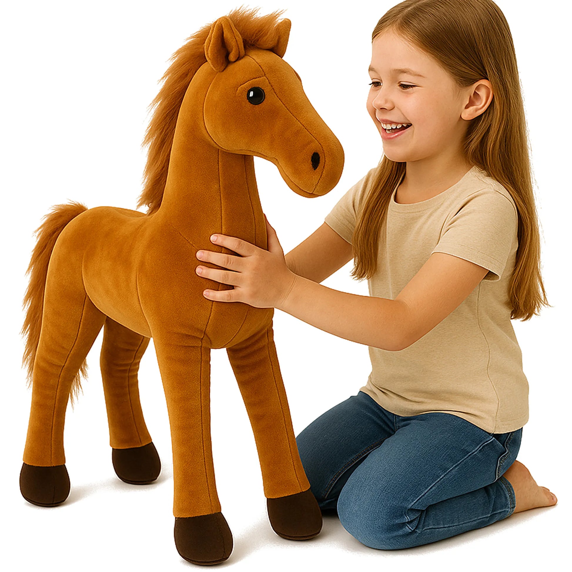 Pliušinis arkliukas Hobby Horse žaislas vaikams, juodas