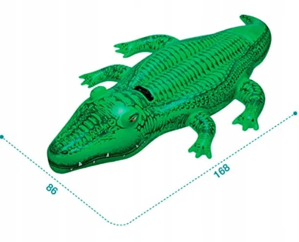 Pripučiamas krokodilo formos plaustas vaikams baseinui ar paplūdimiui 168x86 cm
