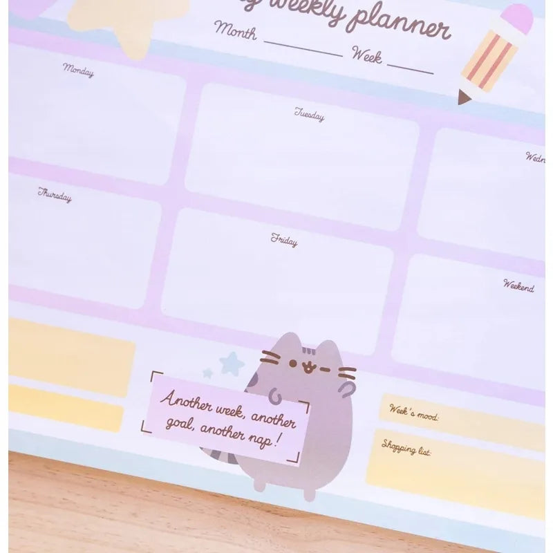 Pusheen savaitės darbo stalo planuoklis A3 [Foodie]