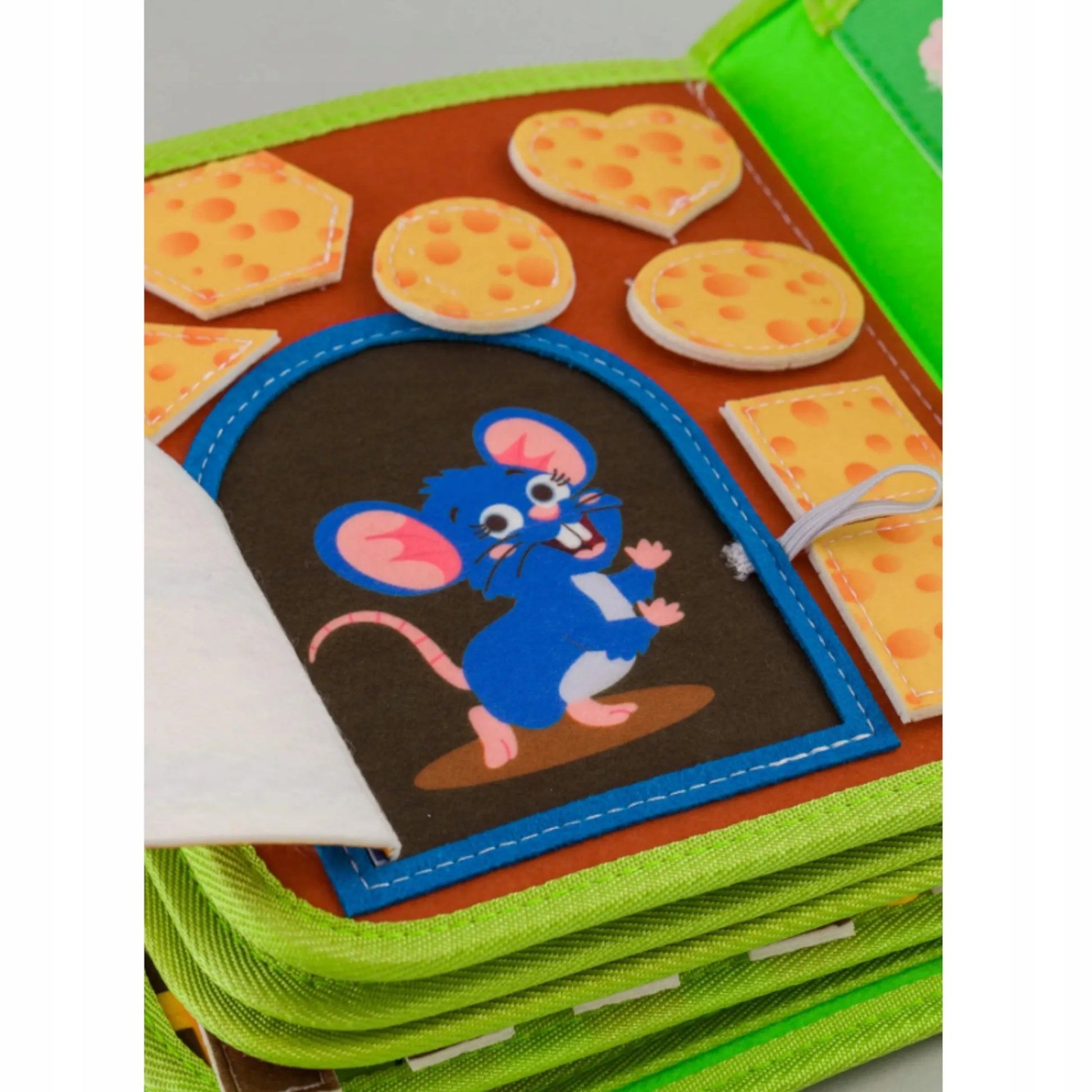 Sensorinė knygelė vaikams ūkis gyvūnėliai su velcro Montessori