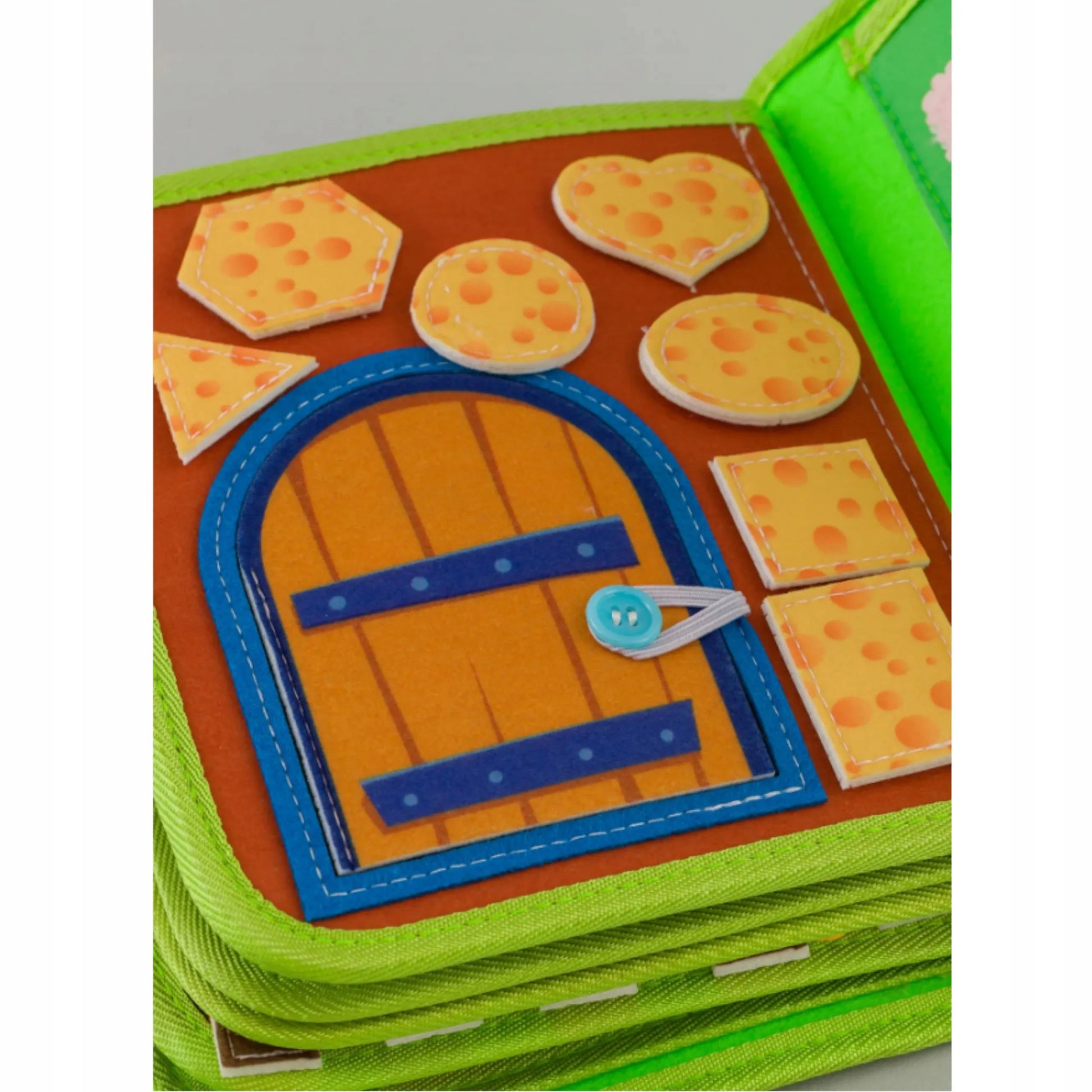 Sensorinė knygelė vaikams ūkis gyvūnėliai su velcro Montessori