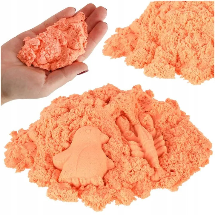 Sensorinis smėlis vaikams 1kg maišelyje, oranžinis