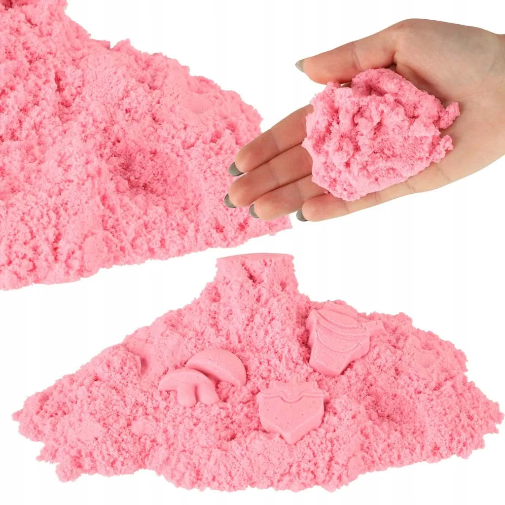 Sensorinis smėlis vaikams 1kg maišelyje rožinis