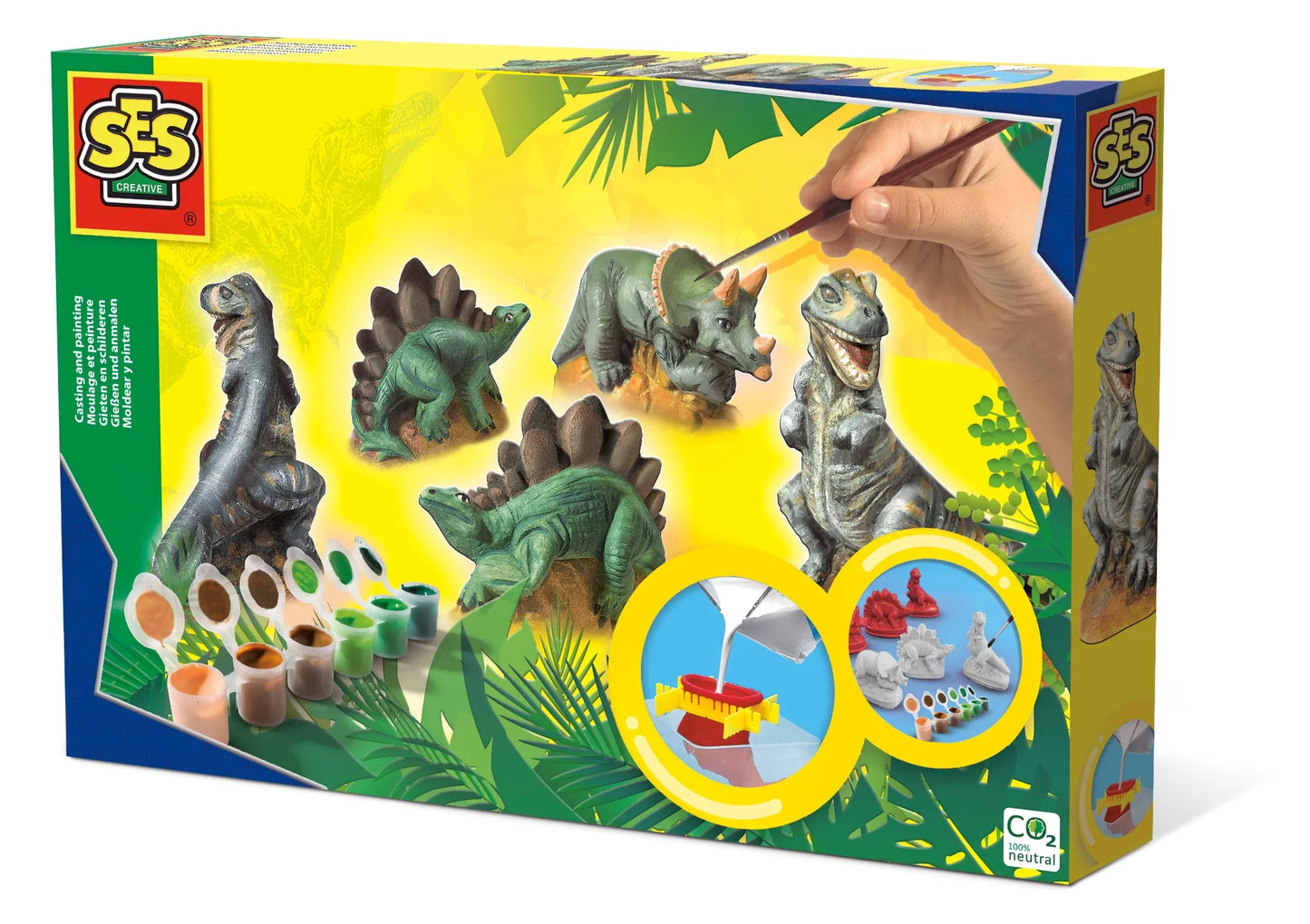 SES gipsinės figūrėlės liejimui su dažais, dinozaurai