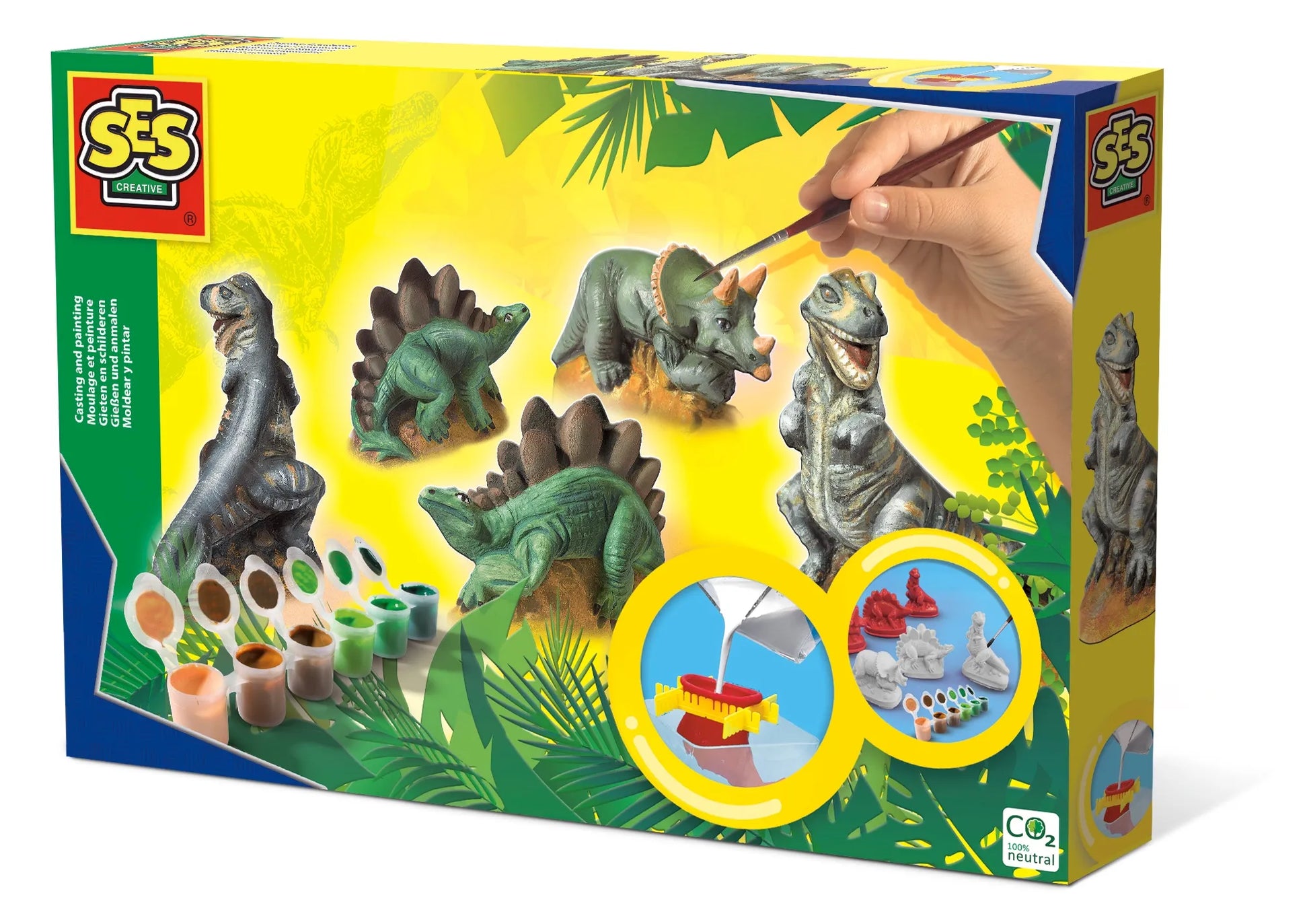 SES gipsinės figūrėlės liejimui su dažais, dinozaurai