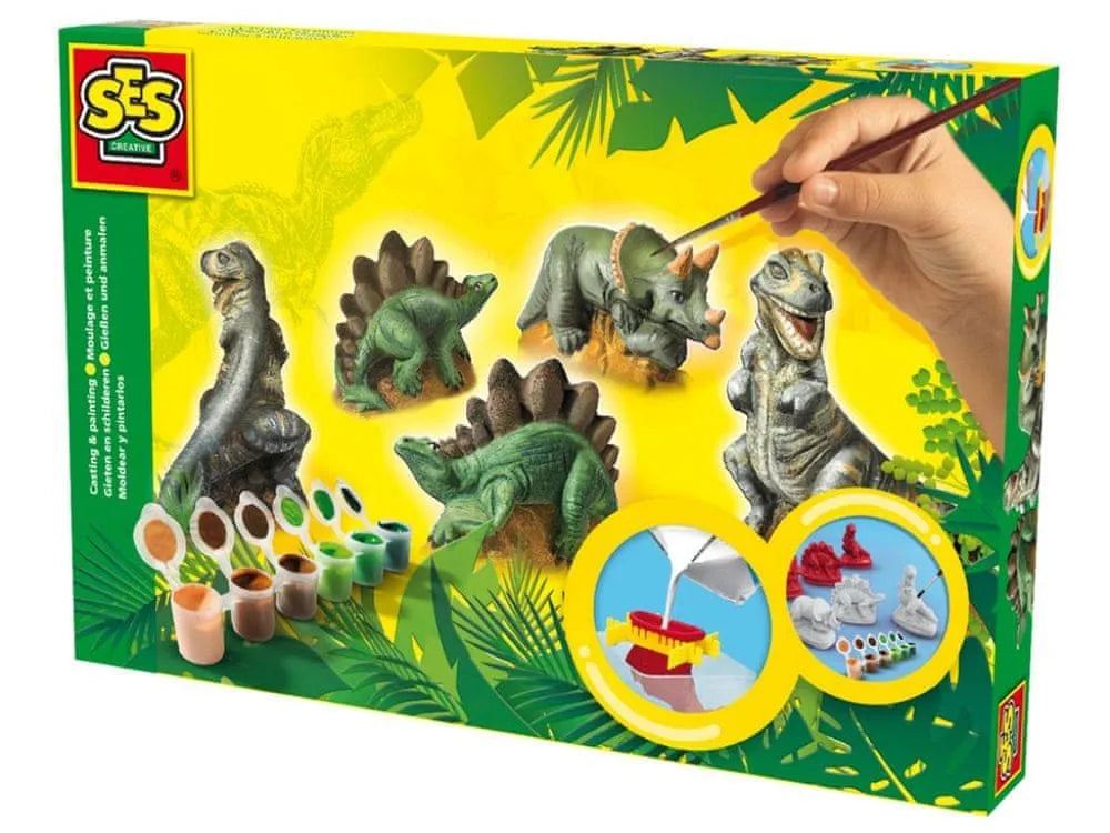 SES gipsinės figūrėlės liejimui su dažais, dinozaurai