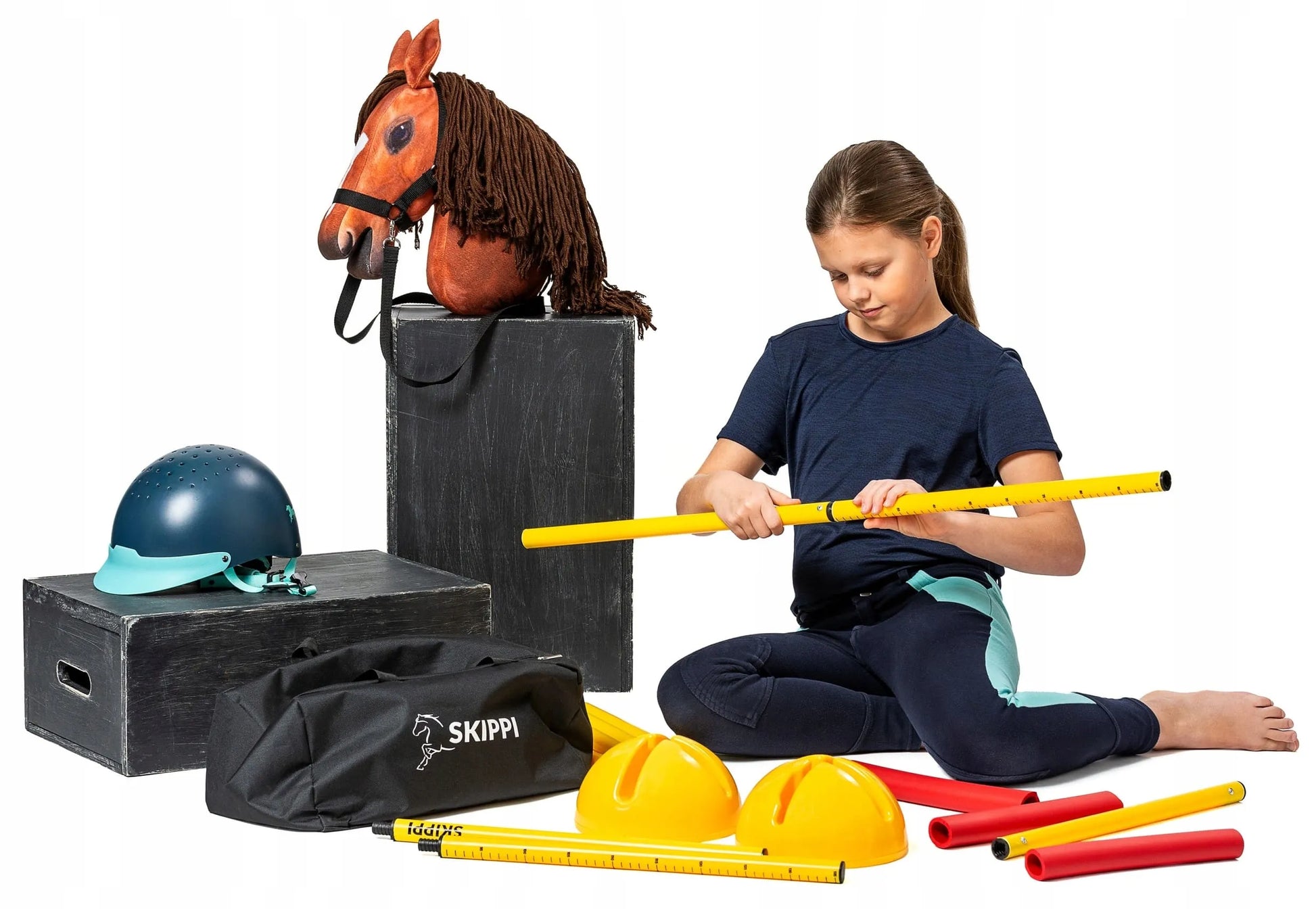 Skippi kliūtis šokinėjimui su „Hobby Horse“ arkliuku, 135 cm