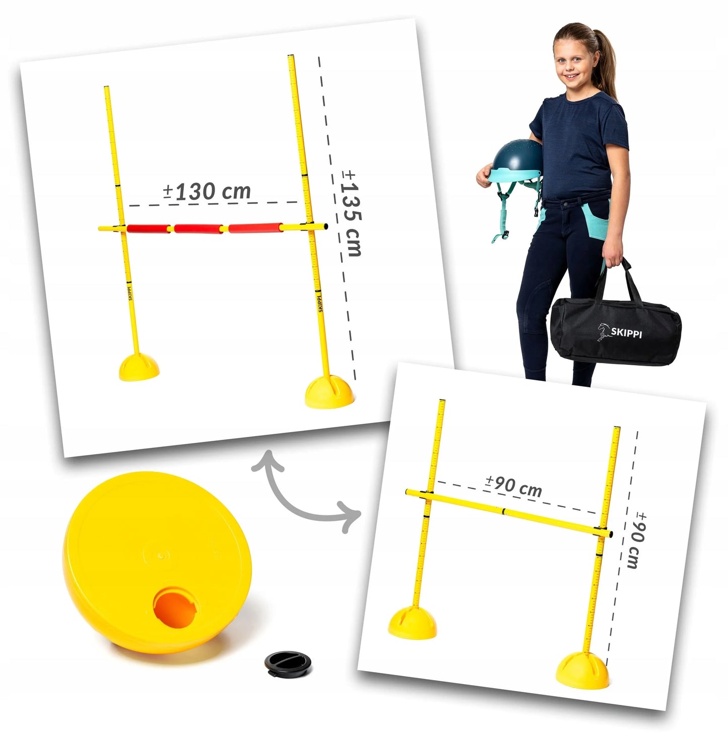 Skippi kliūtis šokinėjimui su „Hobby Horse“ arkliuku, 135 cm