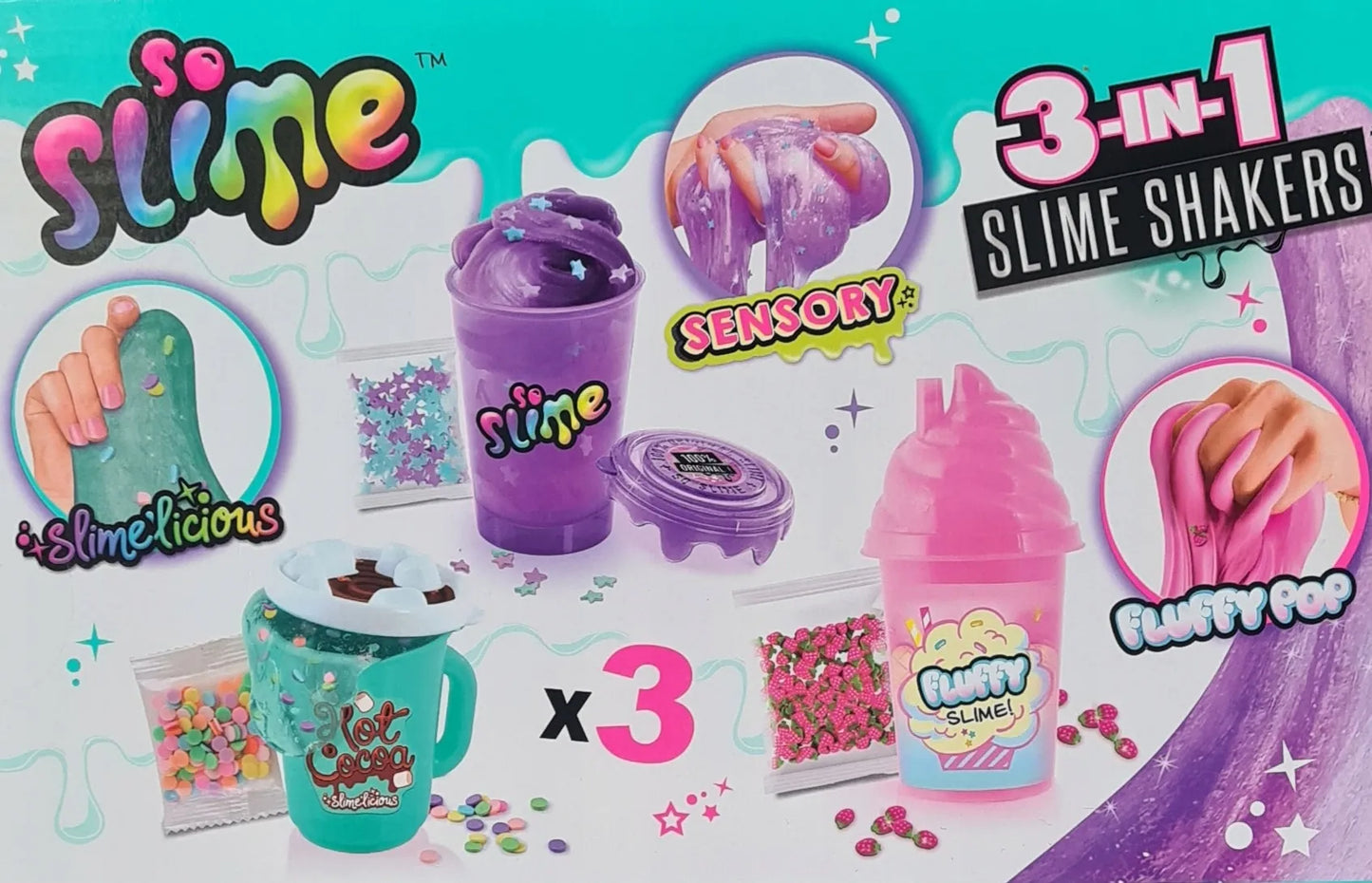 SLIME SHAKER plastilino rinkinys 3 vnt. magiškas gleivių rinkinys pasidaryk pats C7