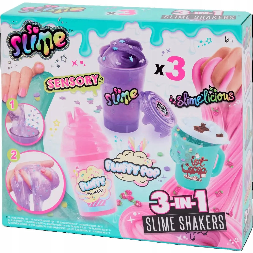 SLIME SHAKER plastilino rinkinys 3 vnt. magiškas gleivių rinkinys pasidaryk pats C7