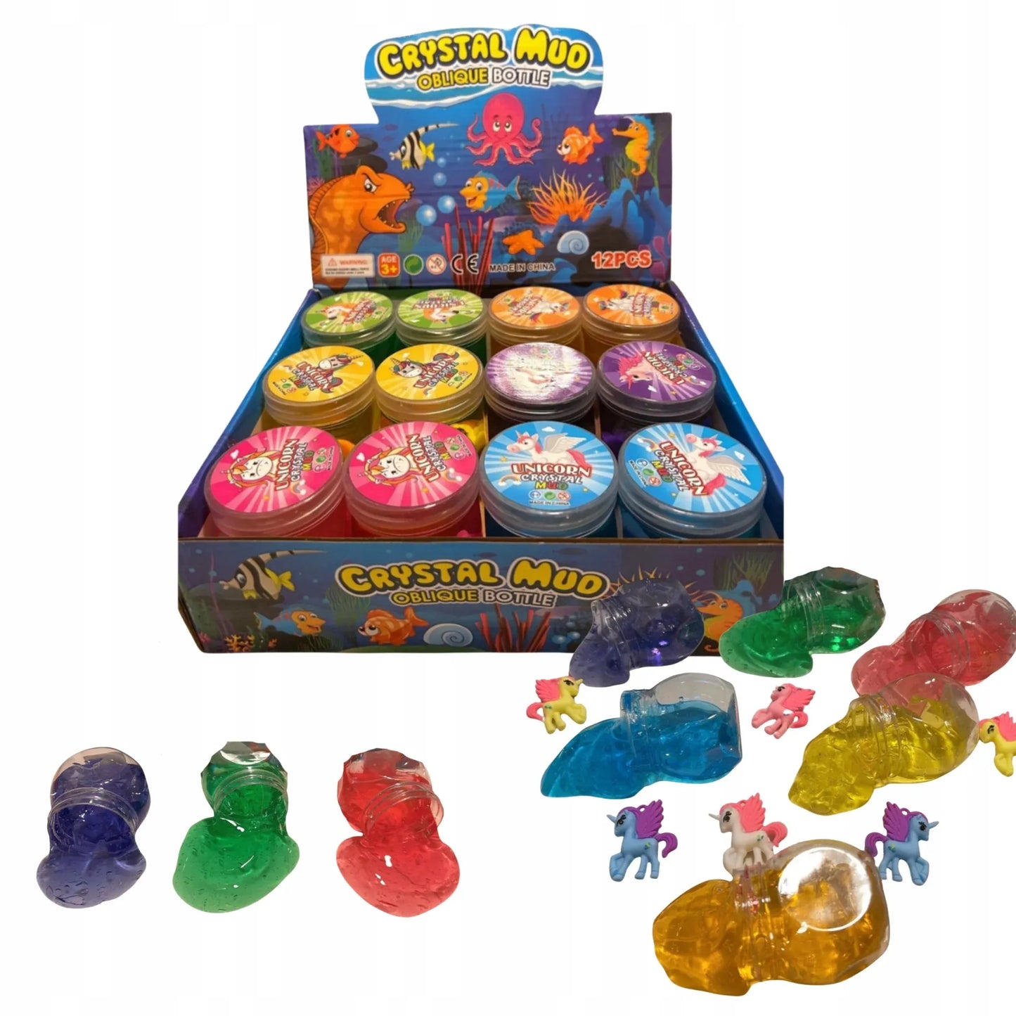 Slime želė masė su vienaragiu, 12 vnt. rinkinys