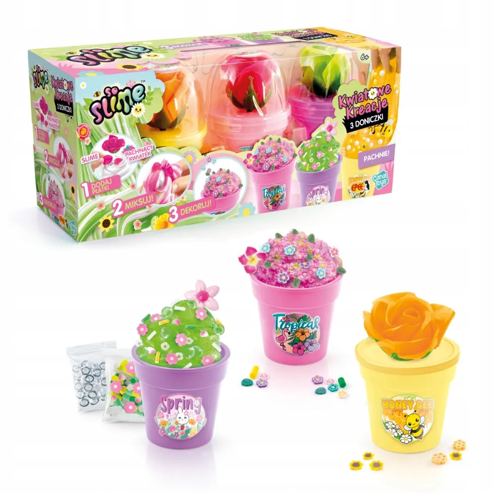 So Slime gėlių kūriniai – 3 vazonėliai