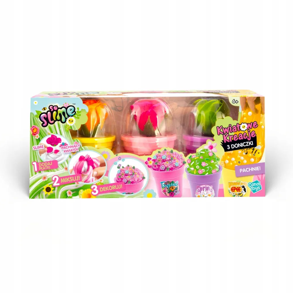 So Slime gėlių kūriniai – 3 vazonėliai