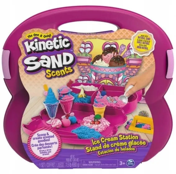 Spin Master kinetinis smėlis, rožinis ledų rinkinys, 3 spalvos