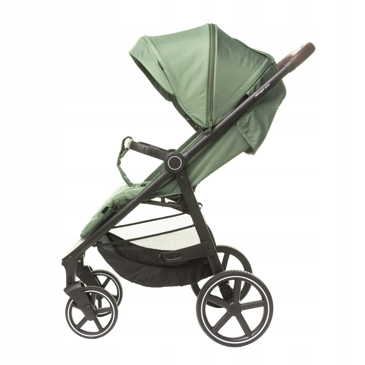 Sportinis vežimėlis 4BABY Stinger PRO Olive, geliniai ratai, sulankstomas