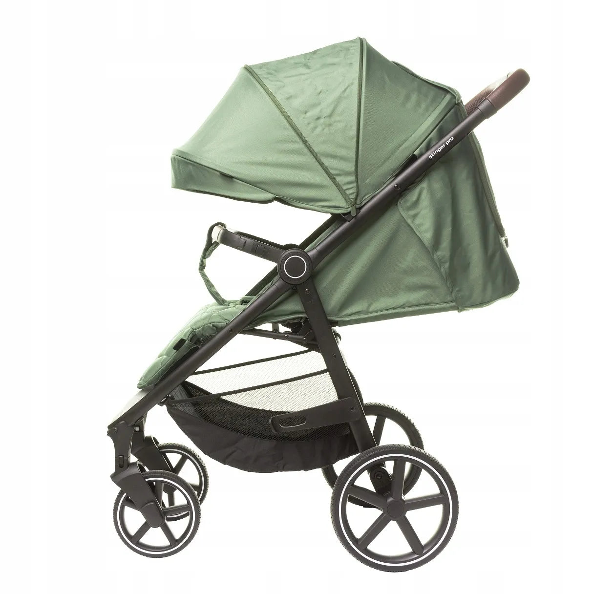 Sportinis vežimėlis 4BABY Stinger PRO Olive, geliniai ratai, sulankstomas