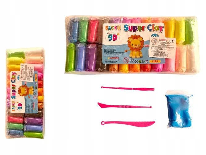 Stebuklinga modeliavimo masė - išmanusis plastilinas, polimerinis molis, 24 vnt.
