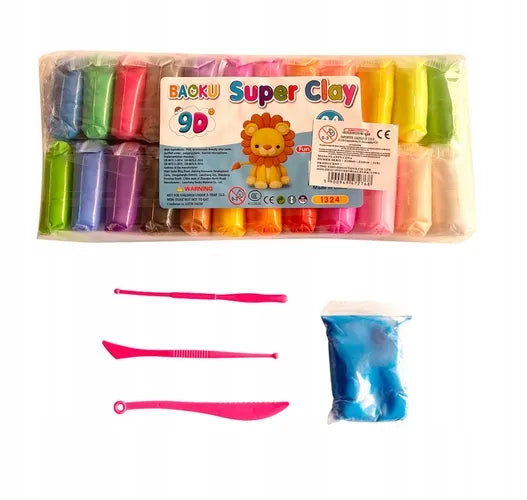Stebuklinga modeliavimo masė - išmanusis plastilinas, polimerinis molis, 24 vnt.