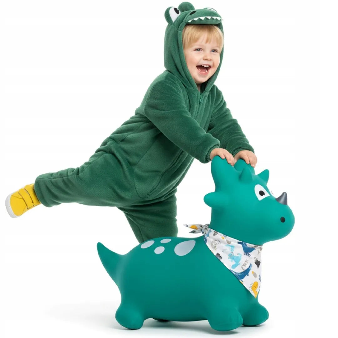 Sun Baby guminis šokliukas vaikams su pompa DINO žalias