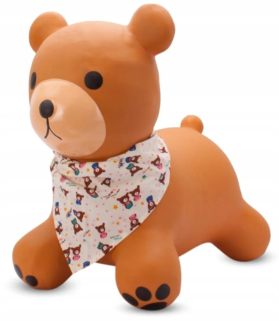 Sun Baby guminis šokliukas vaikams su pompa TEDDY, smėlio spalvos