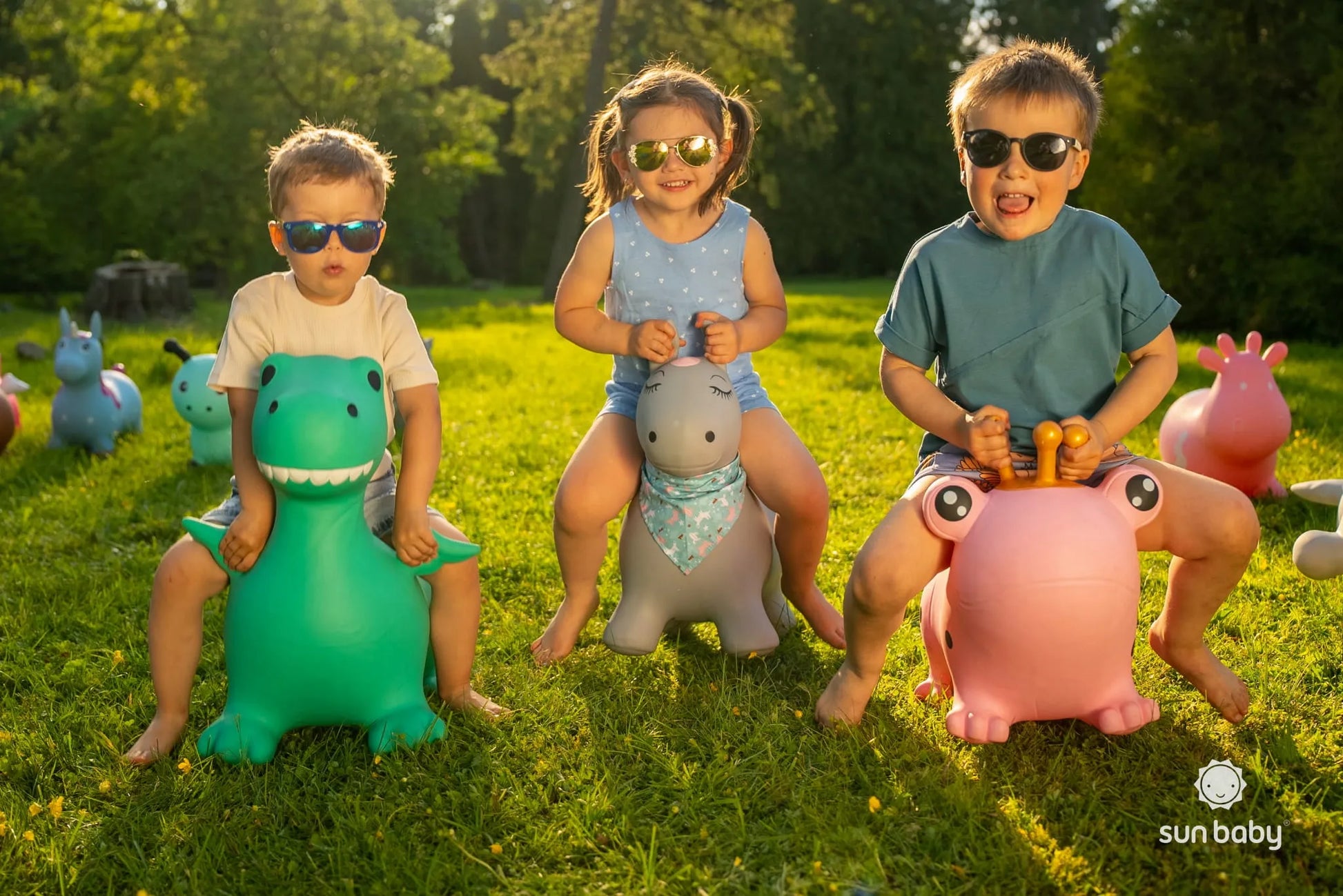Sun Baby guminis šokliukas vaikams su pompos komplektu, šuniukas