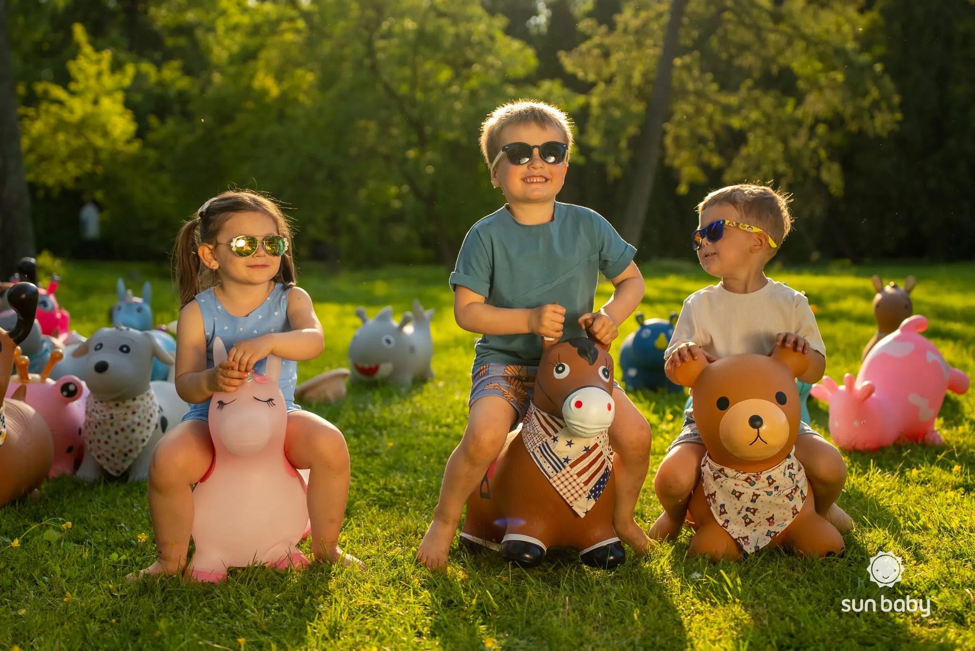 Sun Baby guminis šokliukas vaikams su pompos komplektu, šuniukas