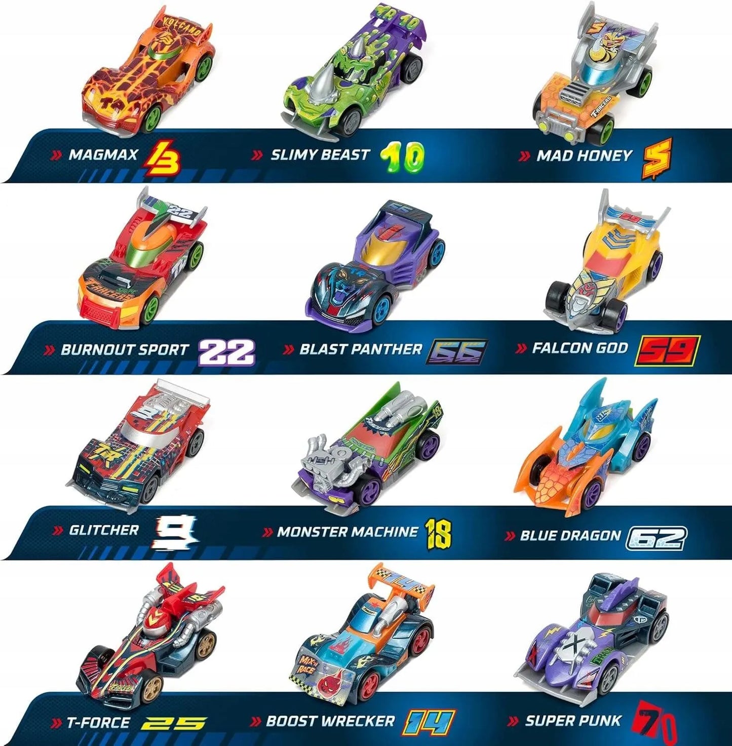T-Racers MIX’N RACE 6 lenktyninių automobilių rinkinys