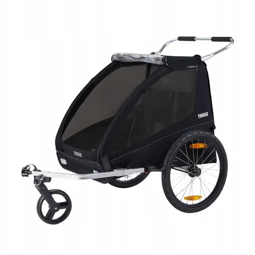 Thule Coaster XT – dvivietė vaikiška dviračių priekaba, juoda