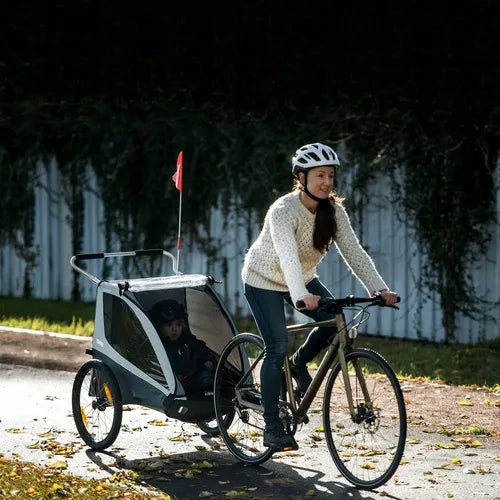 Thule Coaster XT – dvivietė vaikiška dviračių priekaba, juoda