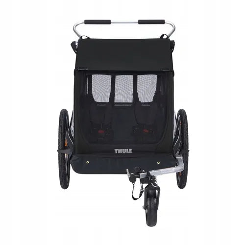 Thule Coaster XT – dvivietė vaikiška dviračių priekaba, juoda