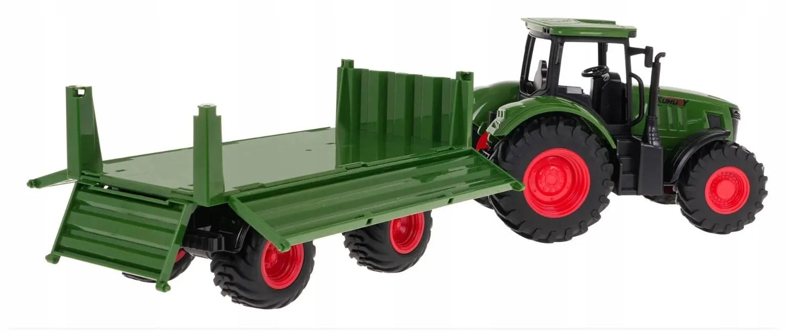 Traktorius su priekaba Coil, didelis modelis 1:24, žalias