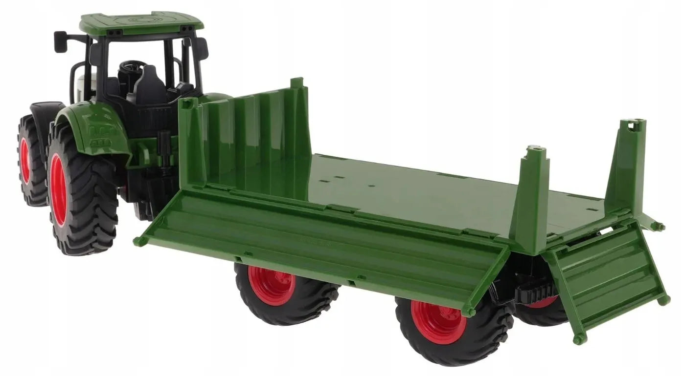 Traktorius su priekaba Coil, didelis modelis 1:24, žalias