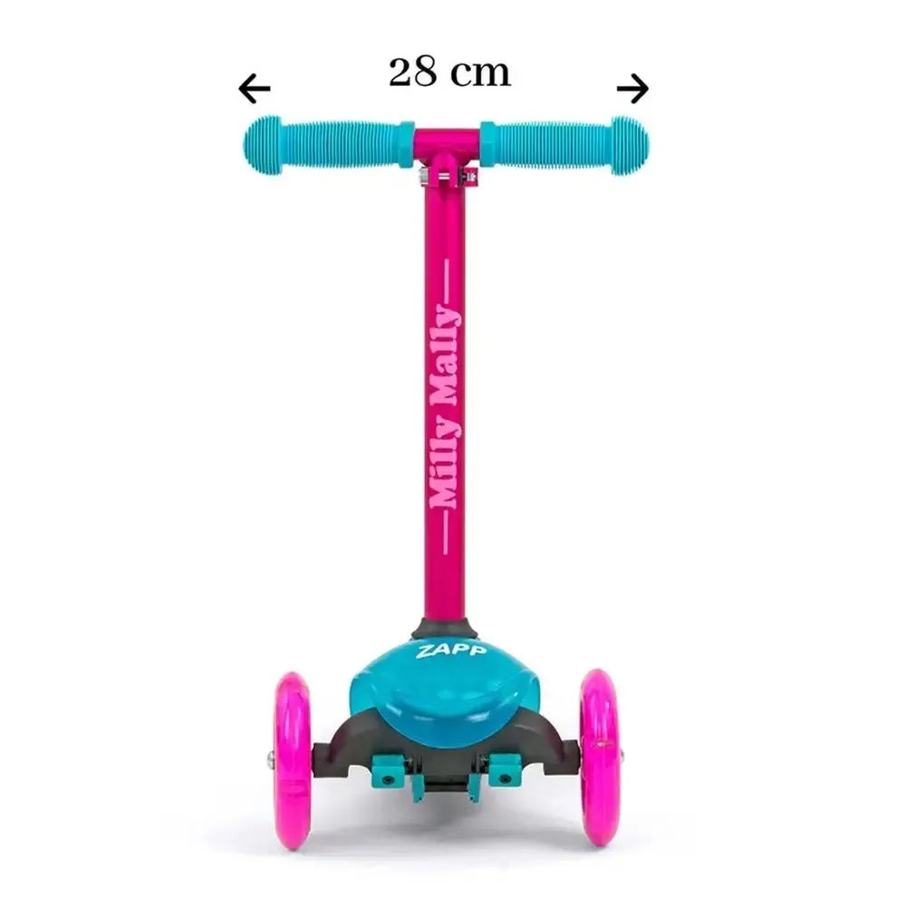 Triratukas vaikams Milly Mally Scooter LED ratukai iki 50 kg reguliuojamas stabdys