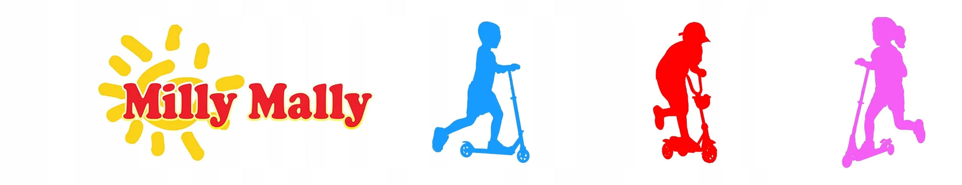 Triratukas vaikams Milly Mally Scooter LED ratukai iki 50 kg reguliuojamas stabdys
