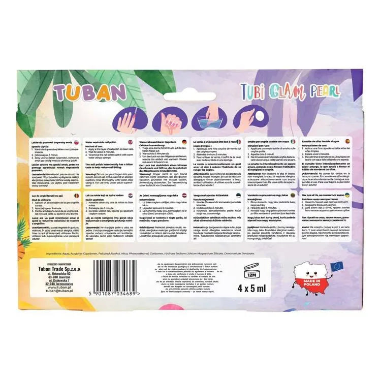 TUBI GLAM rinkinys, 4 vnt. – perlamutrinis