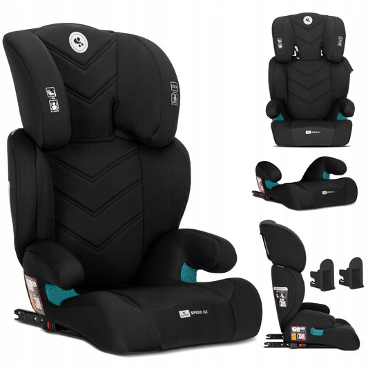 Vaikiška kėdutė Lorelli Speed GT I-SIZE ISOFIX 15-36 kg su paaukštinimu, juoda
