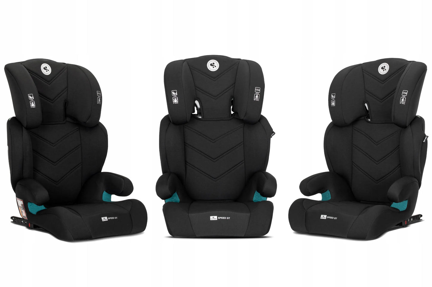 Vaikiška kėdutė Lorelli Speed GT I-SIZE ISOFIX 15-36 kg su paaukštinimu, juoda