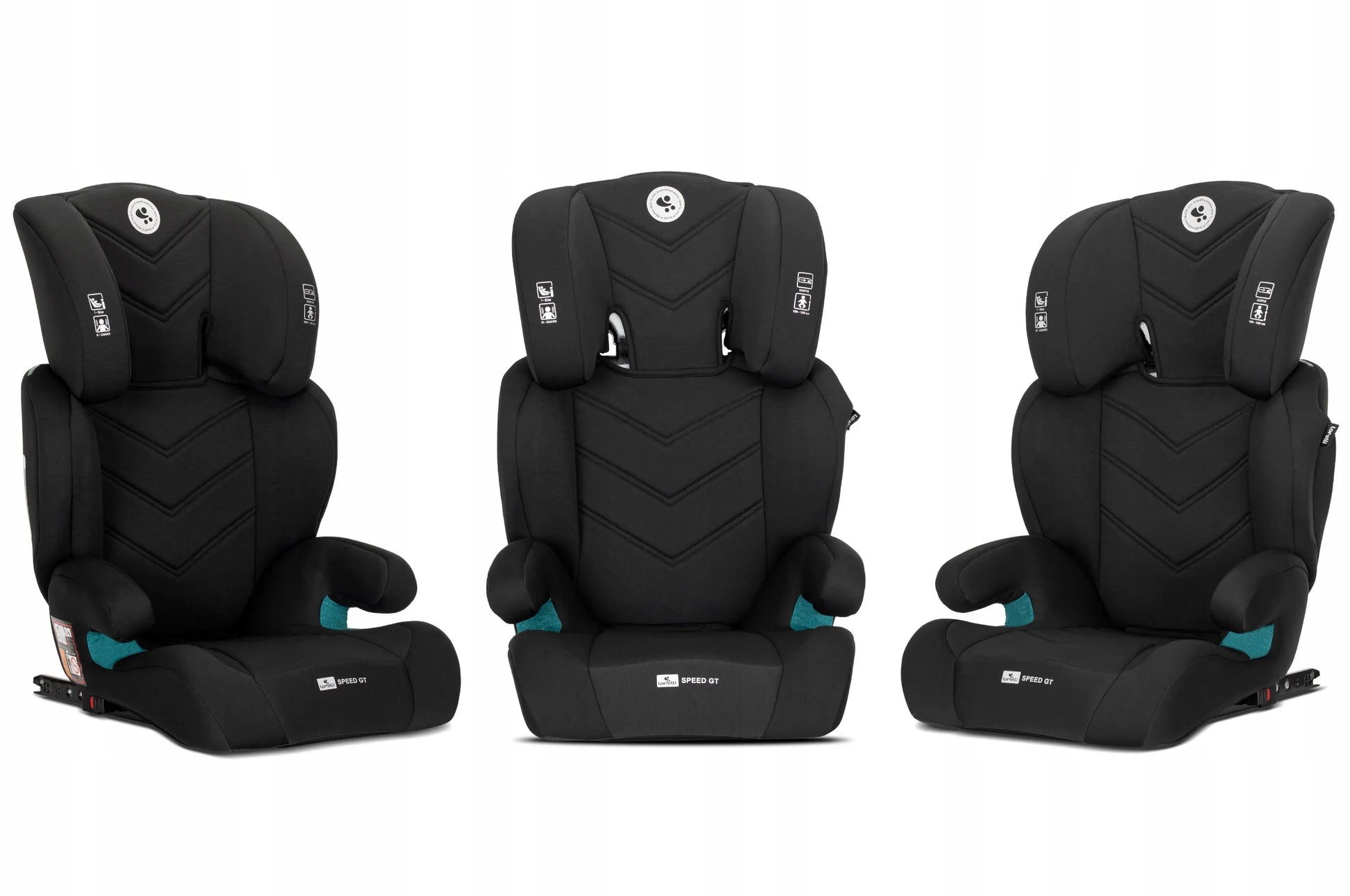 Vaikiška kėdutė Lorelli Speed GT I-SIZE ISOFIX 15-36 kg su paaukštinimu, juoda