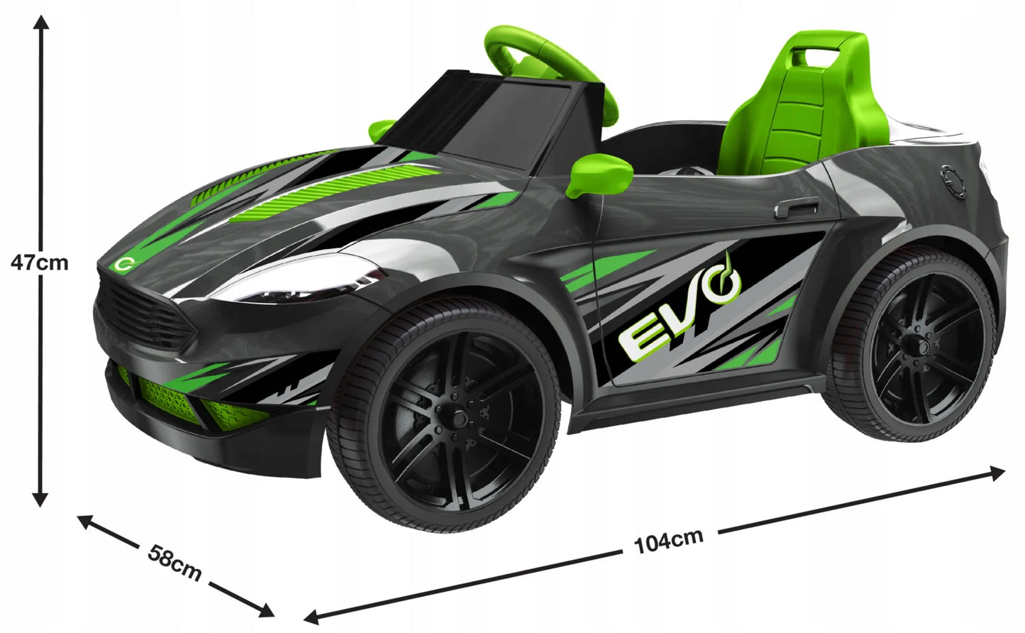 Vaikiškas akumuliatorinis automobilis EVO Venom kabrioletas su LED šviesomis ir garsais