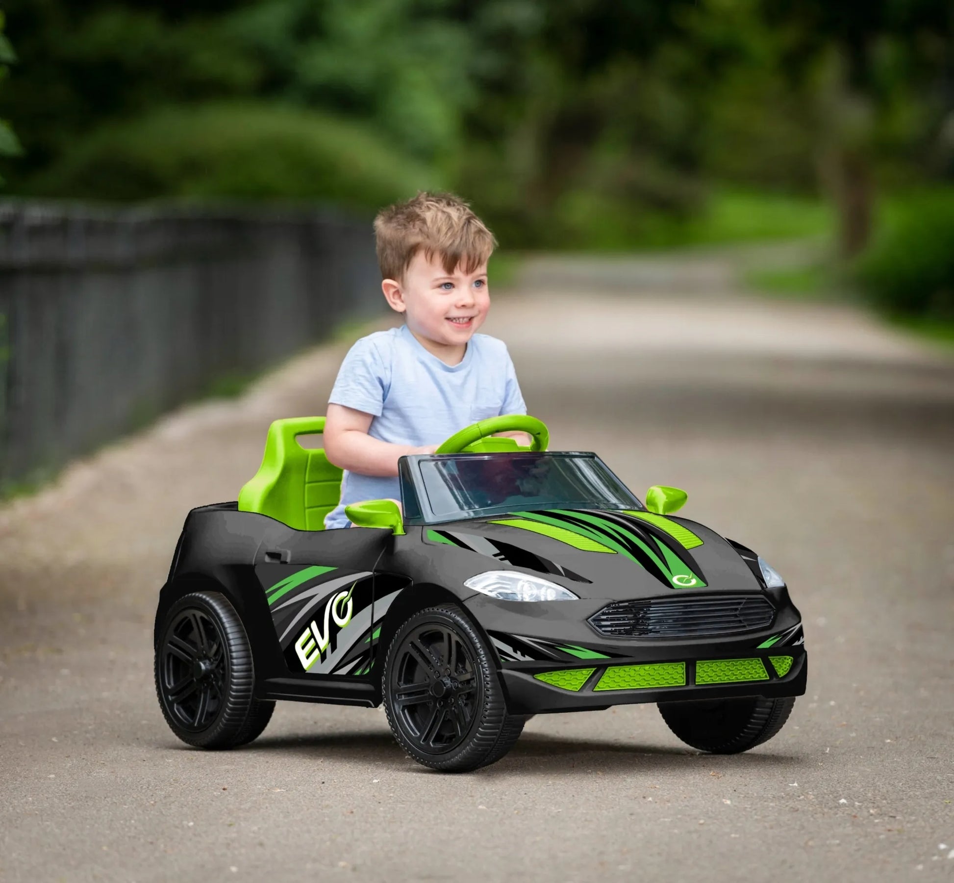 Vaikiškas akumuliatorinis automobilis EVO Venom kabrioletas su LED šviesomis ir garsais