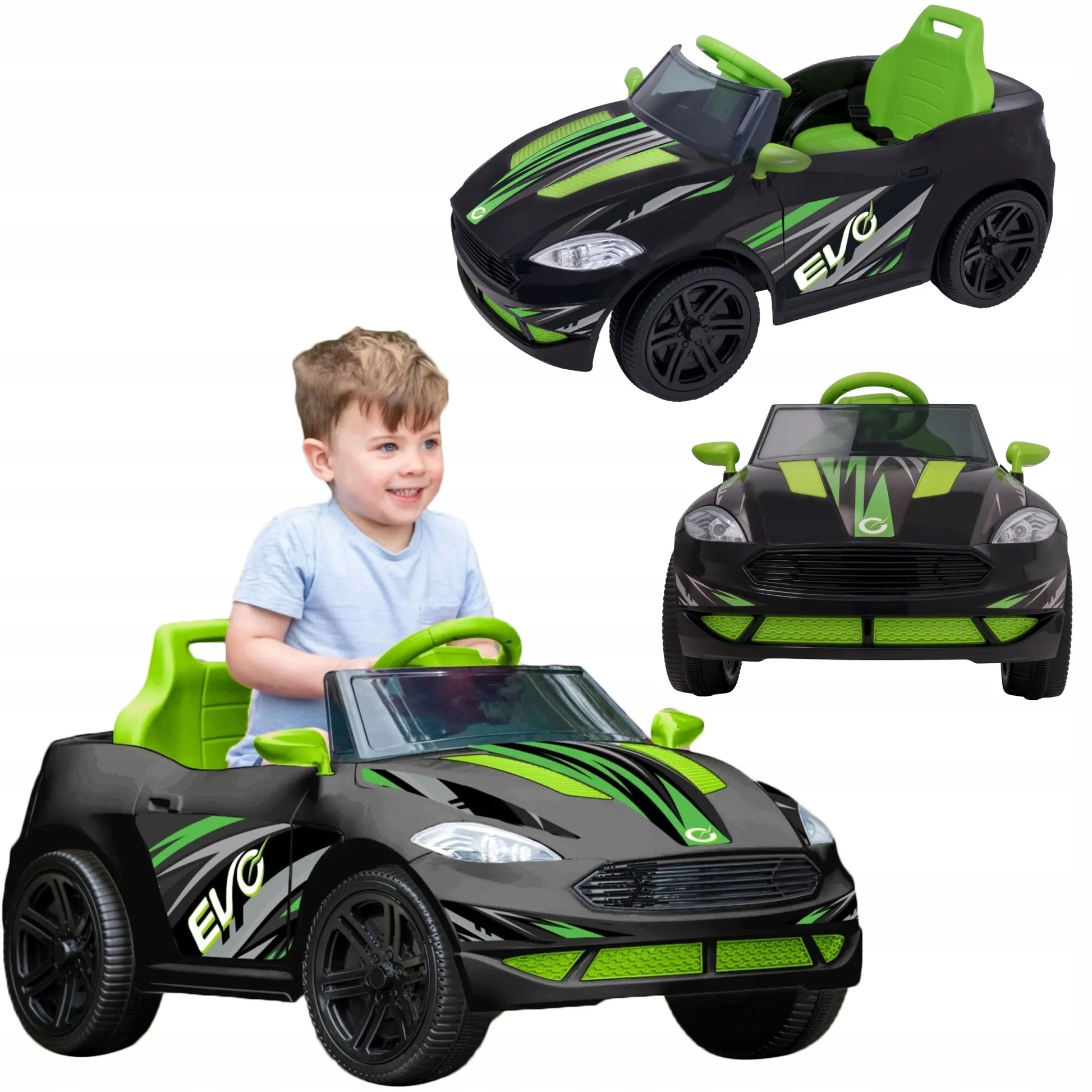 Vaikiškas akumuliatorinis automobilis EVO Venom kabrioletas su LED šviesomis ir garsais