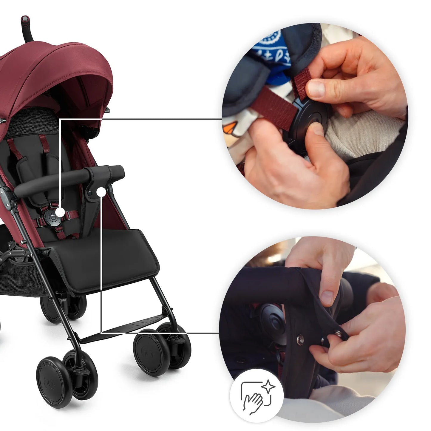 Vaikiškas vežimėlis Kinderkraft SIESTA 2 skėtukas lengvas sulankstomas iki 22 kg