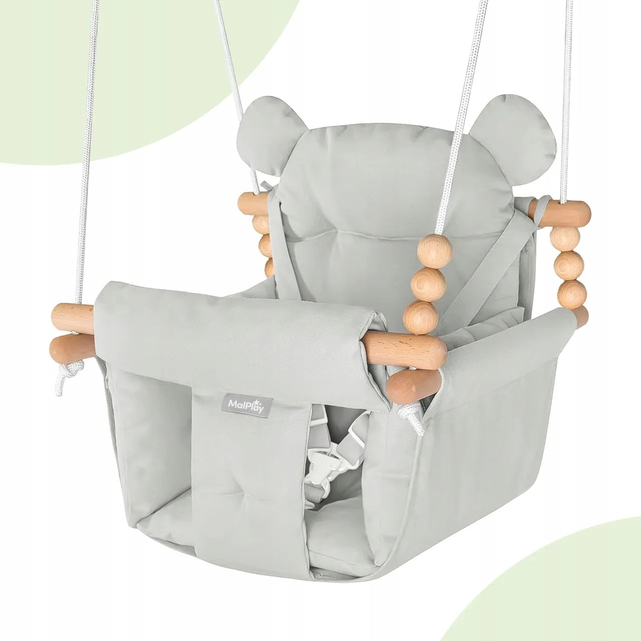 Vaikiškos MalPlay medvilninės sūpynės su pagalvėlėmis ir diržais 12-36 mėn. 60 kg